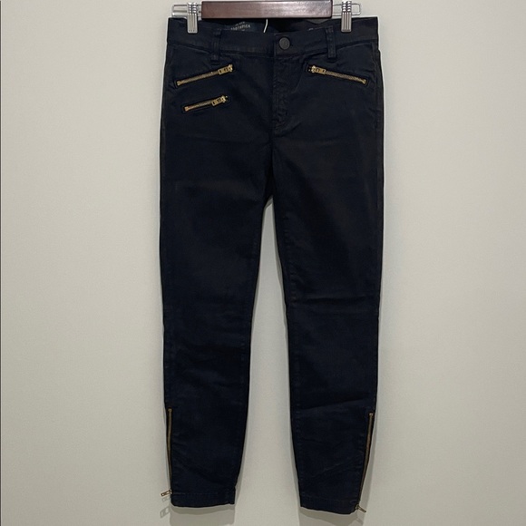 J. Crew Women’s Black Moto Ankle Zipper slim Jeans size 27 - Picture 1 of 13